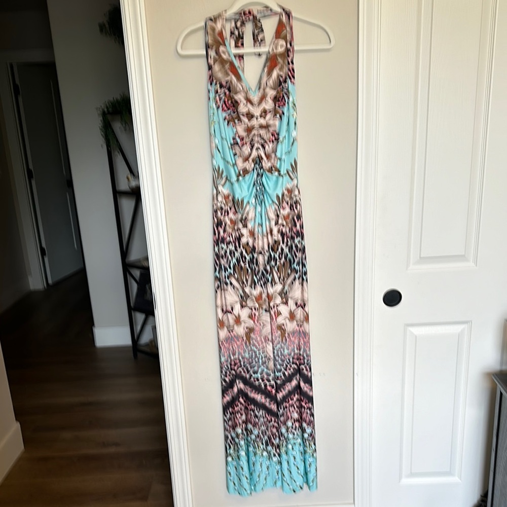 Venus Multicolor Halter Maxi Dress